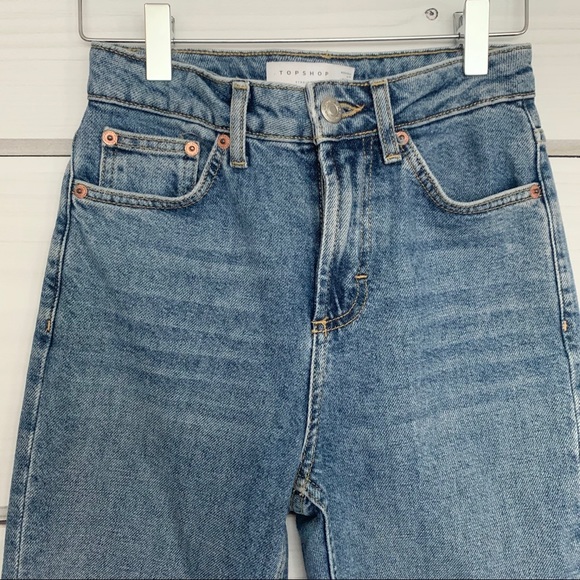 TOPSHOP Straight Raw Hem Jeans L30 - Picture 3 of 7